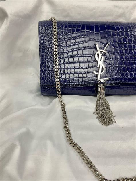 ysl kate croc tassel